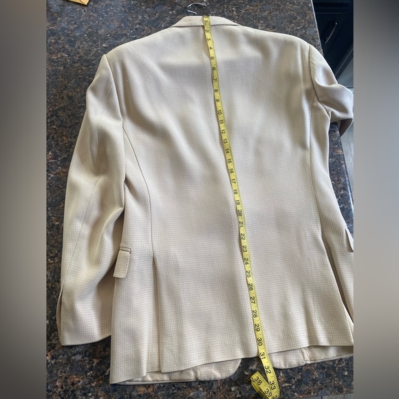Ralph Lauren Purple Label Blazer, Size 40, Cream Houndstooth - Picture 9 of 9